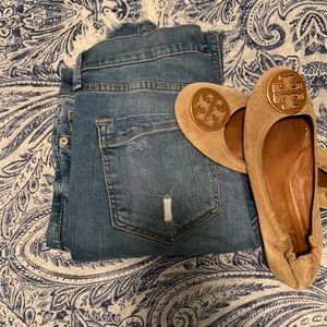 Express high waist destroyed skinny crop